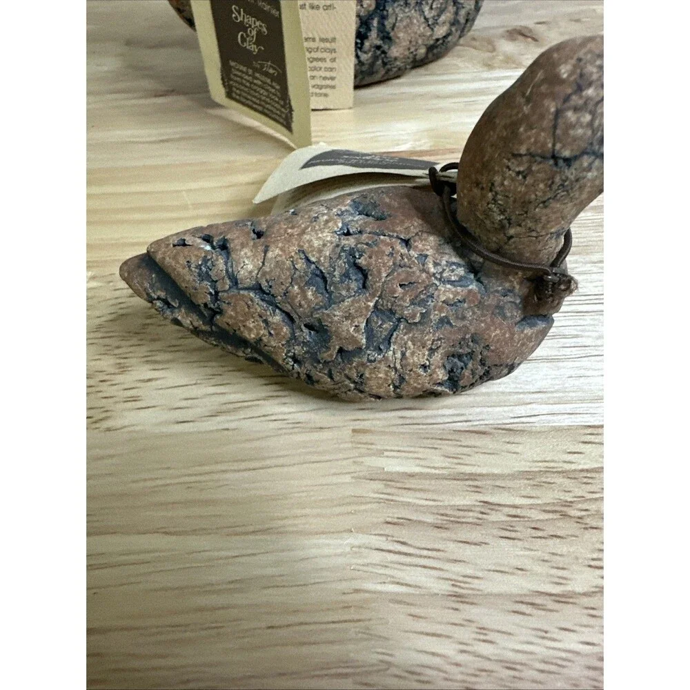 Vintage Duck Figurine Shapes of Clay by Stan Langtwait Mount St Helen's Ash